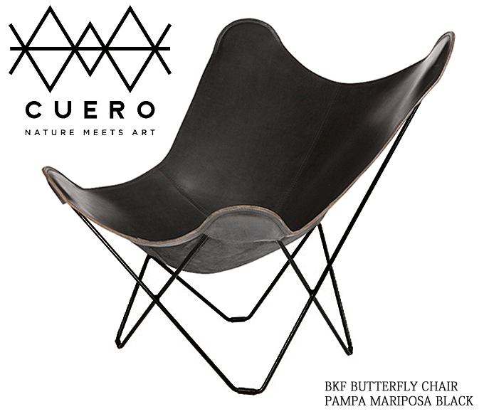 ビーケーエフ バタフライチェア マリポサ ブラック クエロ CUERO BKF