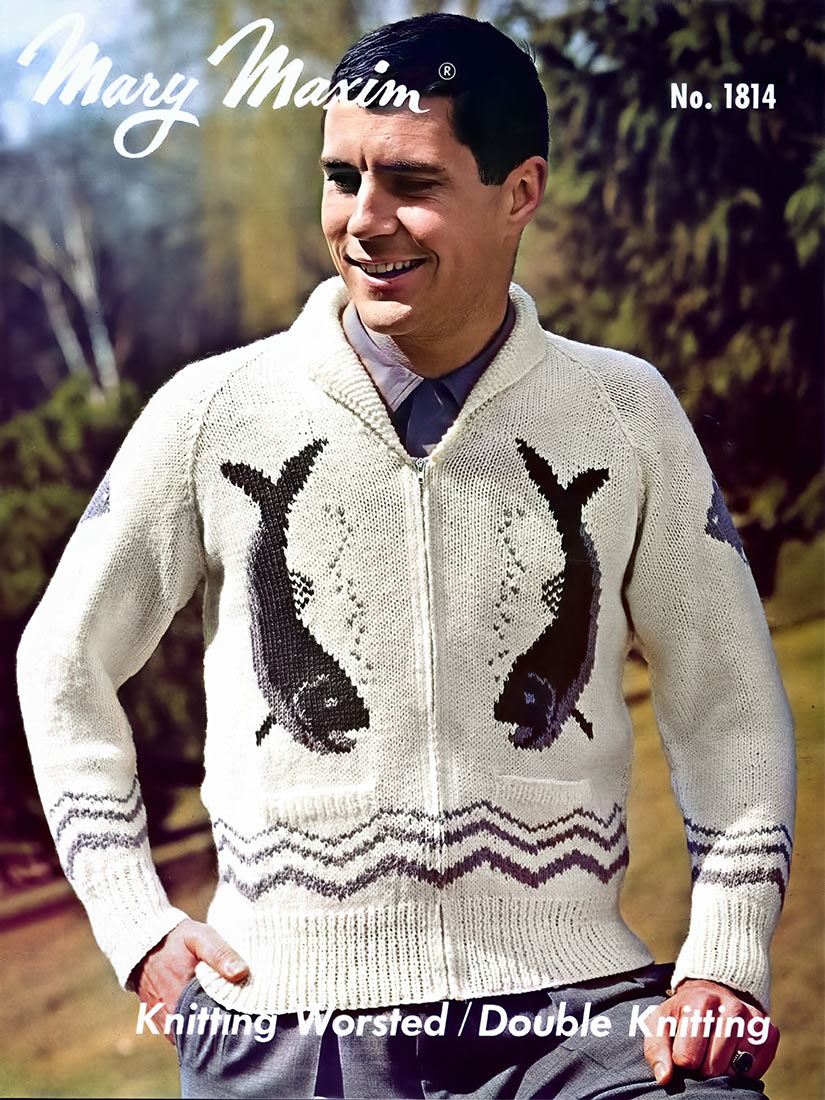 Fisherman Cardigan Pattern – Mary Maxim