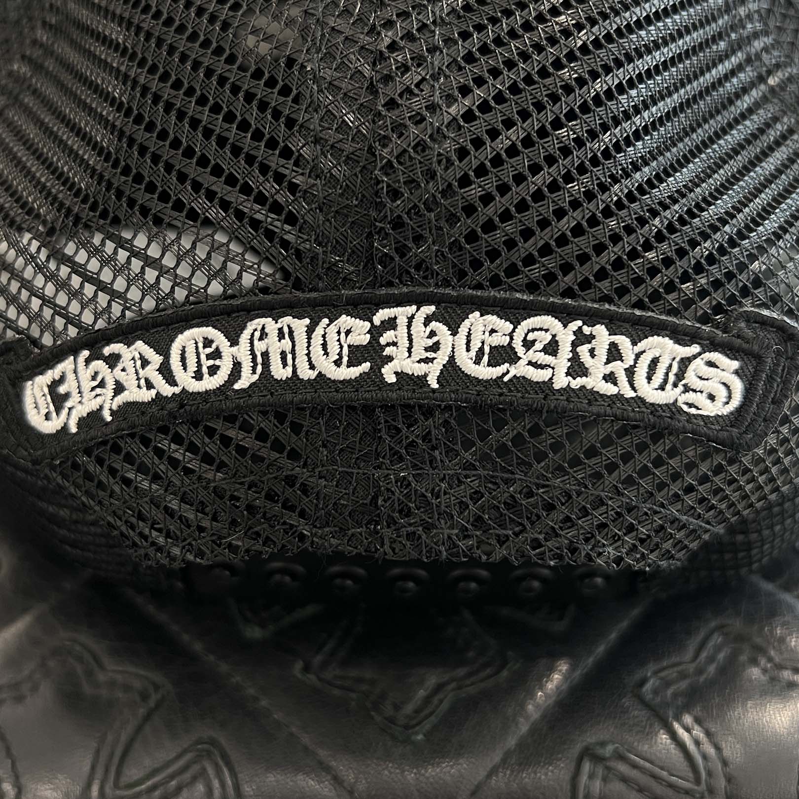 CHROME HEARTS 2025AW Triple Cross Harako Leather Patch Trucker Cap