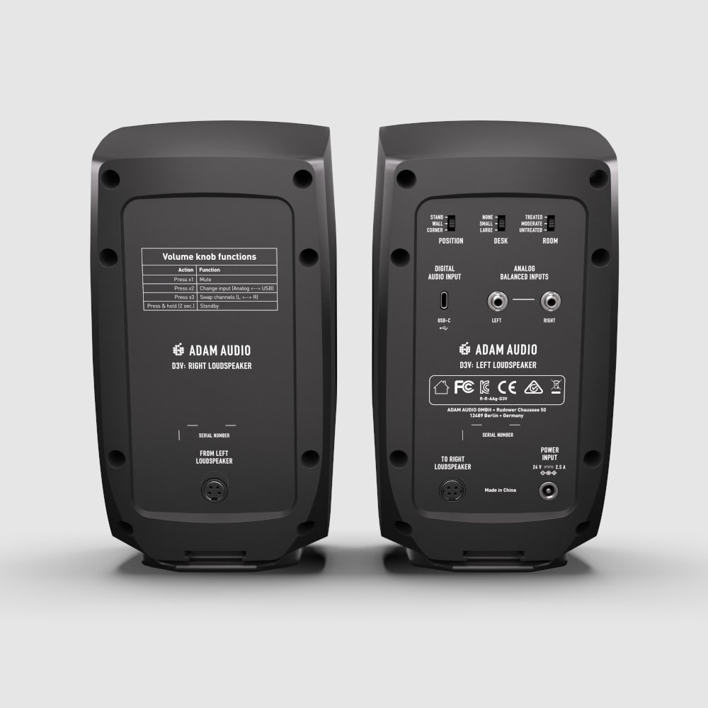 ADAM Audio D3V Black ペア 黒 デスクトップモニター アダムオーディオ