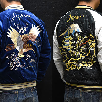 東洋スカジャン【EAGLE×JAPAN MAP】別珍スカ・NO-384/tt14206-128