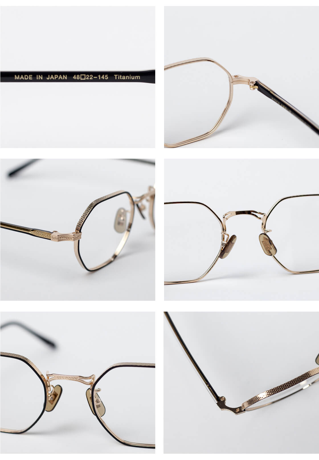 内藤熊八作 オクタゴンフレーム コンビネーション N-305 日本製 鯖江