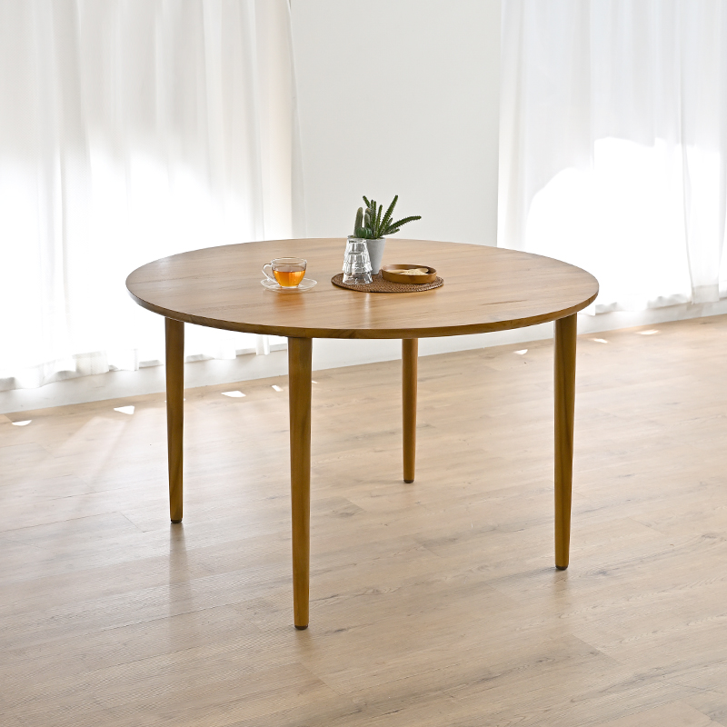 IDENTITY チーク無垢 ラウンド ダイニングテーブル 幅120cm T3400WXを