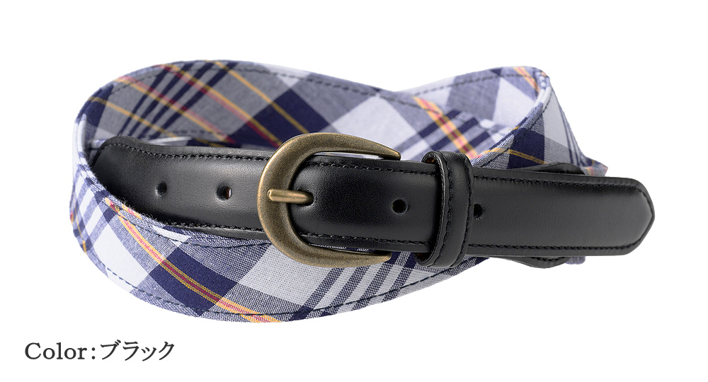 J.PRESS】ベルト(固定サイズ・30mm幅)□マドラスチェックベルト
