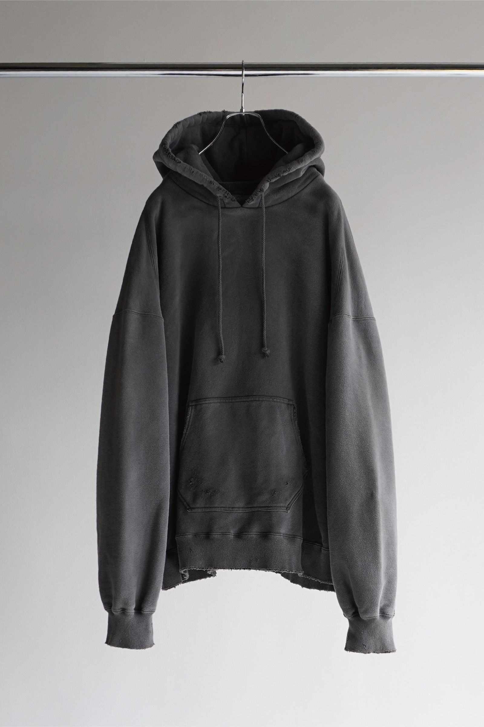 ANCELLM - DYED DAMAGE HOODIE/F.BLACK | NapsNote