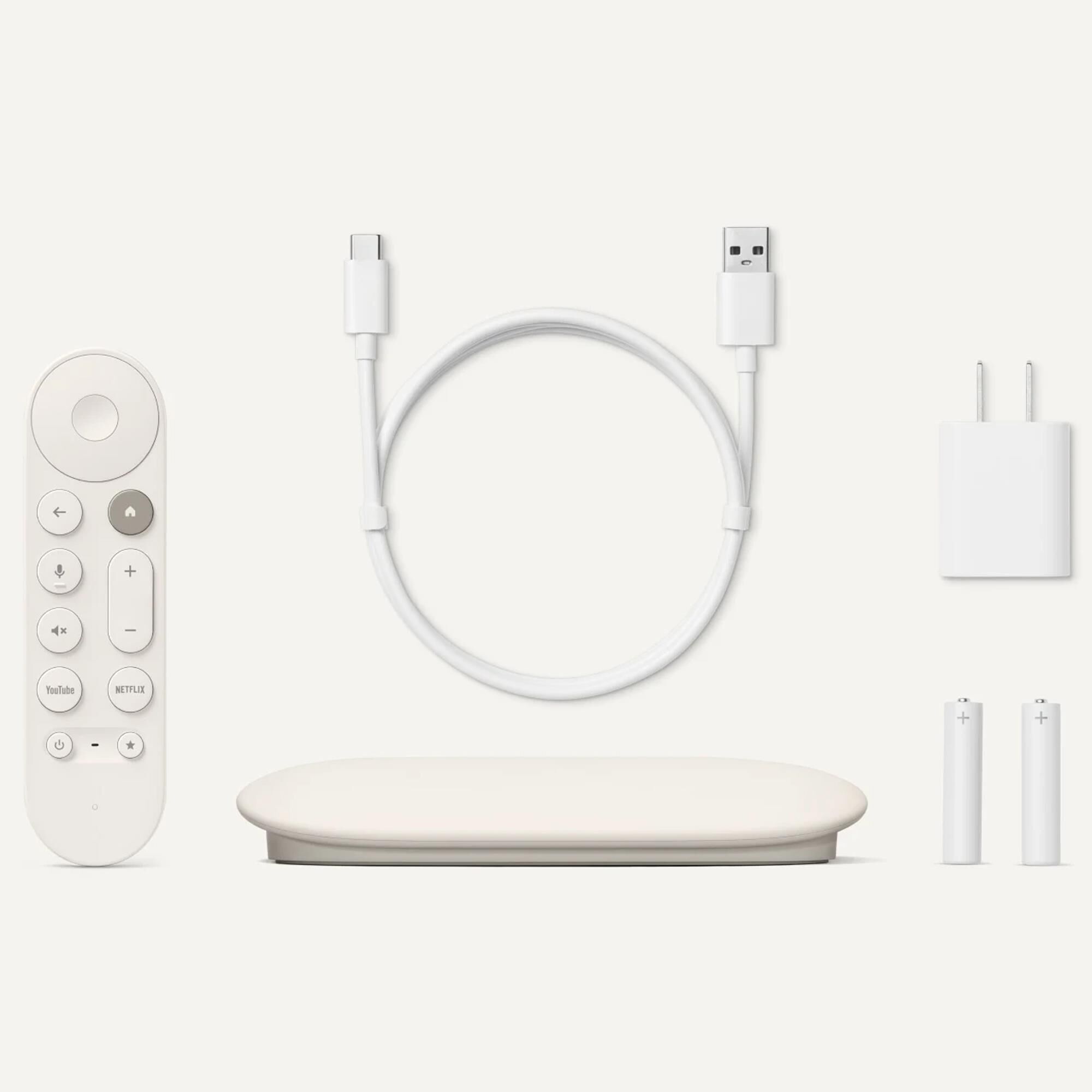 Google TV Streamer (4K) with Voice Remote in Porcelain