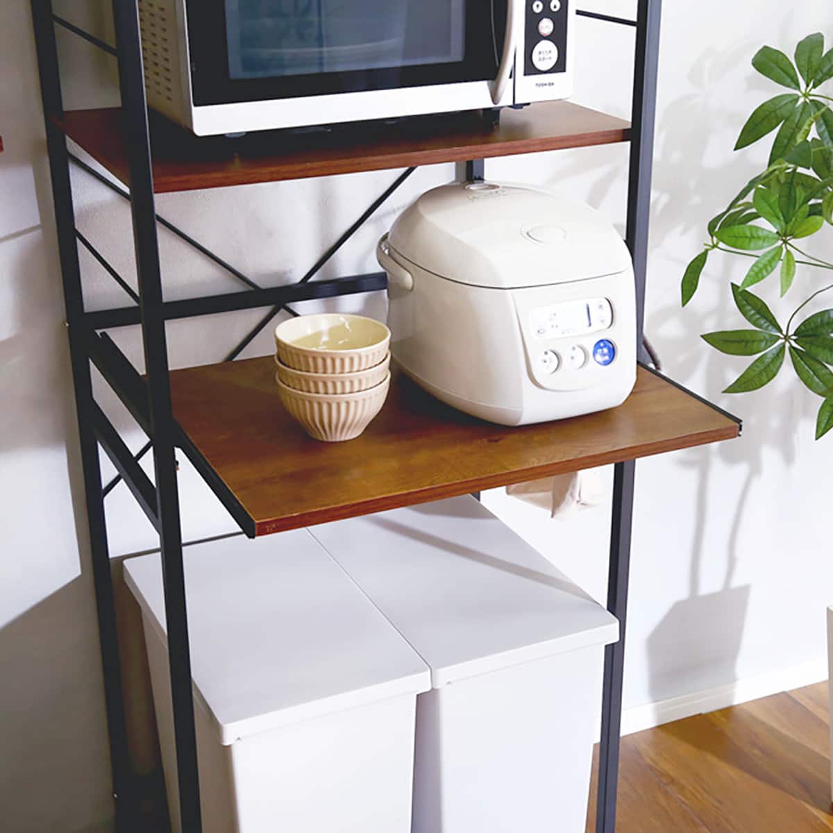 ヴィンテージテイストのゴミ箱上レンジラック (WAL) | ニトリネット