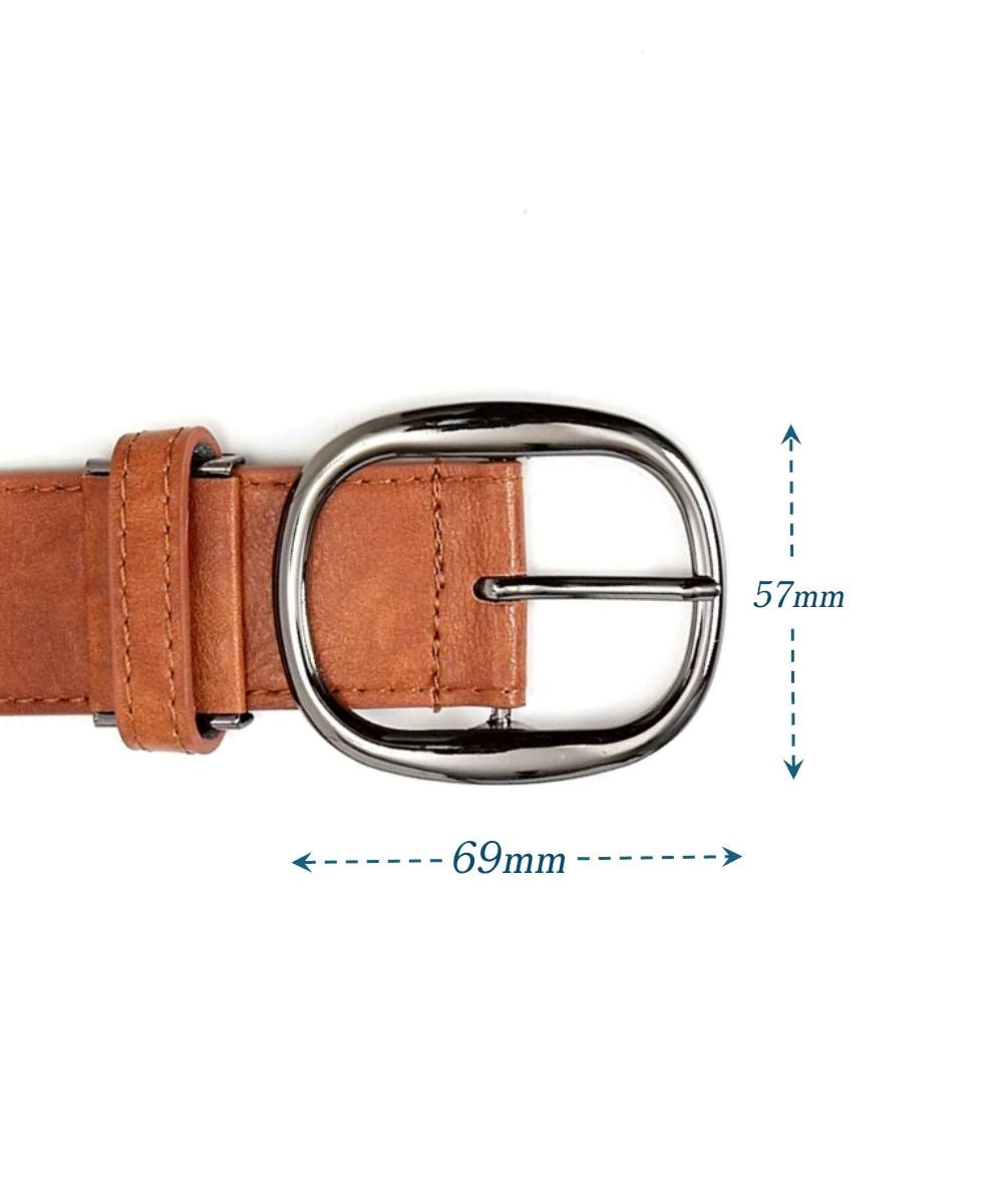 ブラックニッケルラウンド バックル 4cm幅カジュアルベルト（選べる3