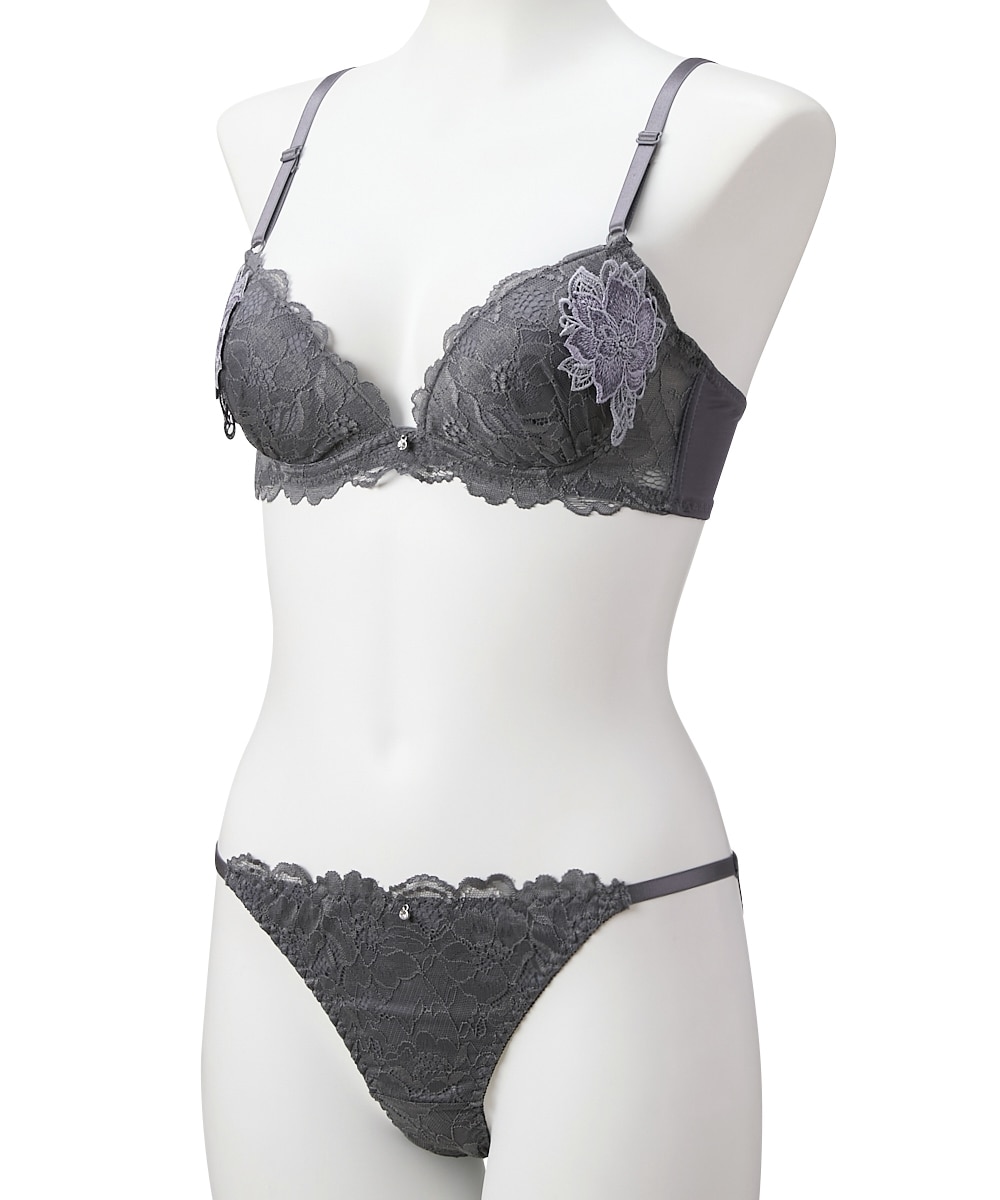 脇高コサージュケミカルブラジャーショーツセット 通販【ニッセン】