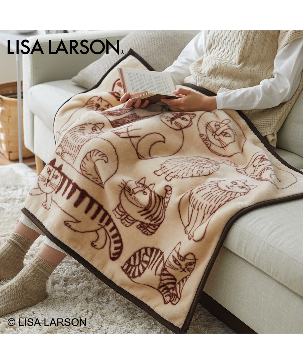 ふんわりフランネルひざ掛け リサ・ラーソン「スケッチキャット」 通販