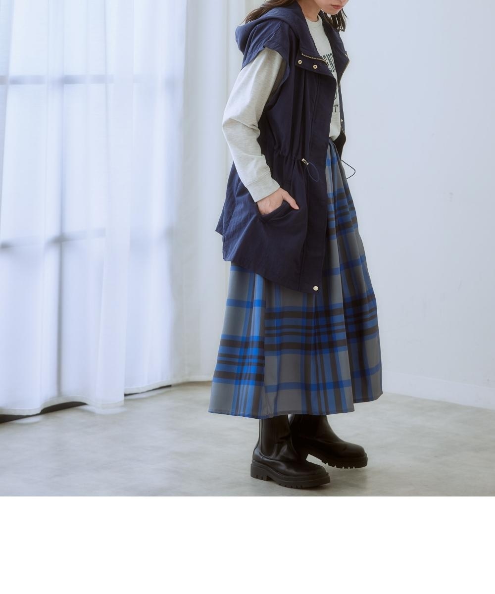 大きいサイズ はっ水加工ビッグシルエットフード付ロングベスト 通販