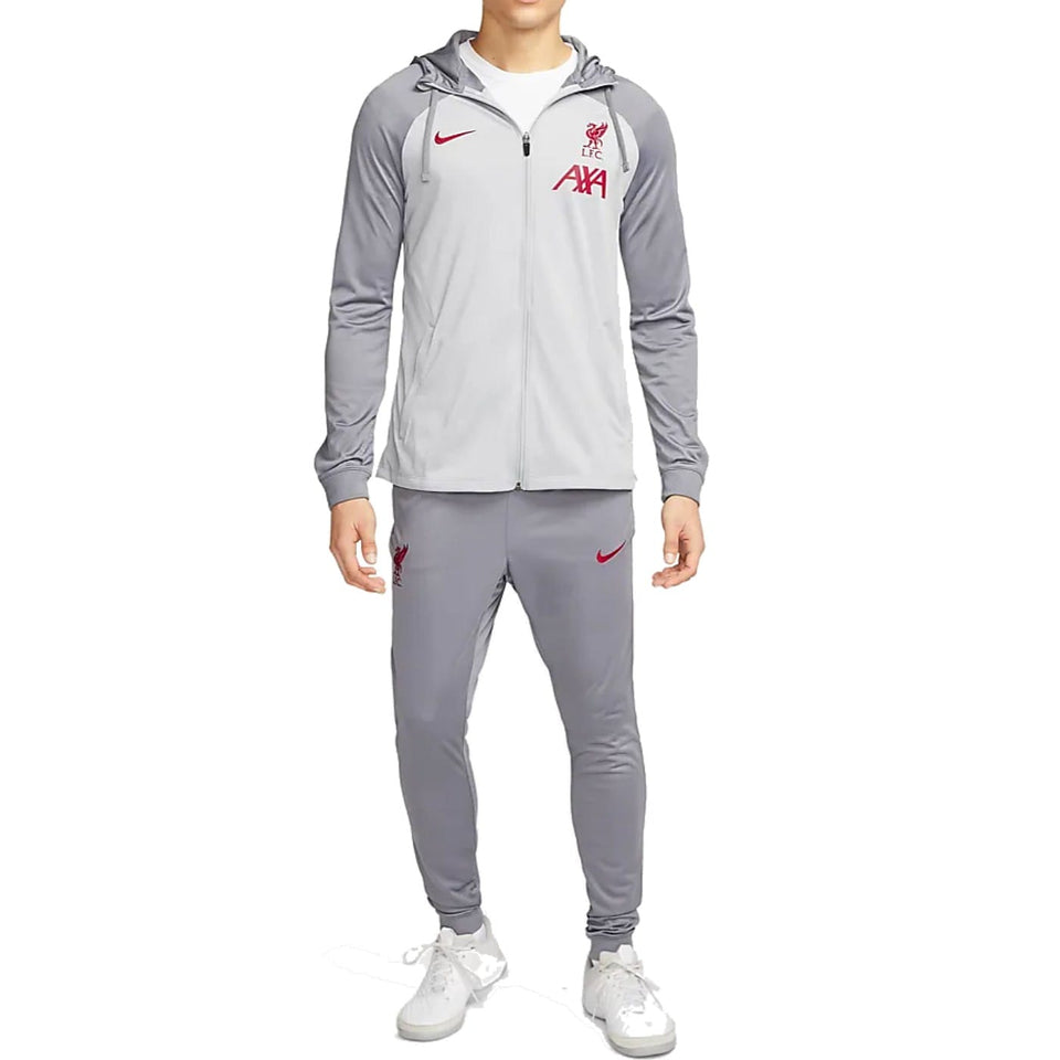 Liverpool FC grey training presentation hooded tracksuit 2023