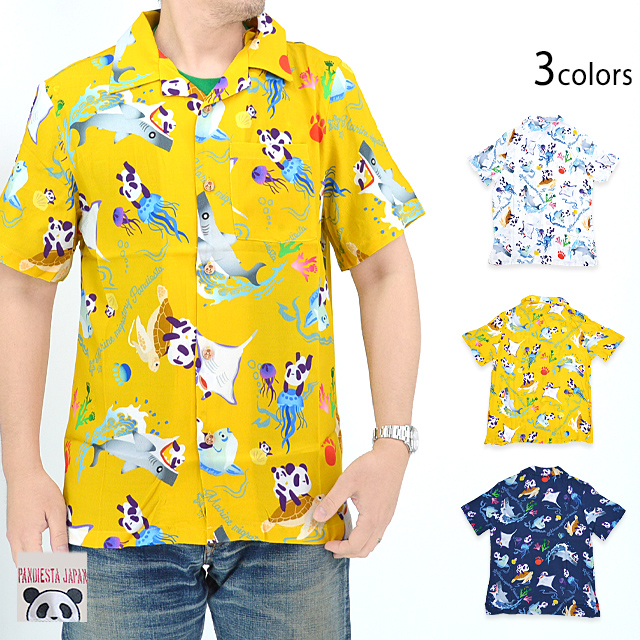 アクアリウムパンダ総柄アロハシャツ PANDIESTA JAPAN 554208 パンディ