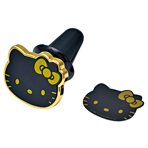 2002年製 ハローキティ ガングロ ヒョウ柄 携帯電話ホルダー カー用品