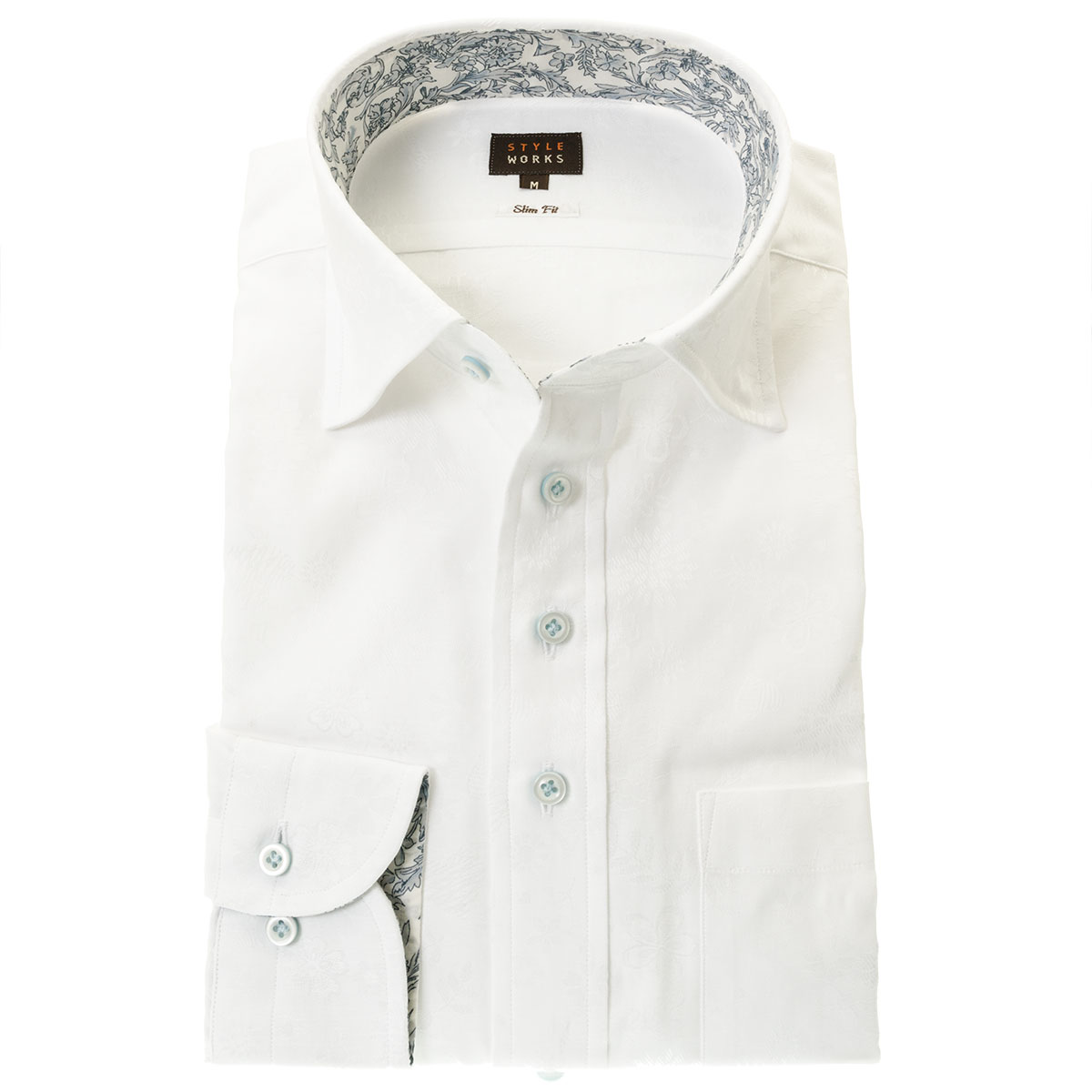 ワイシャツ 花柄 ホワイト ジャカード ｜STYLE WORKS（スタイル