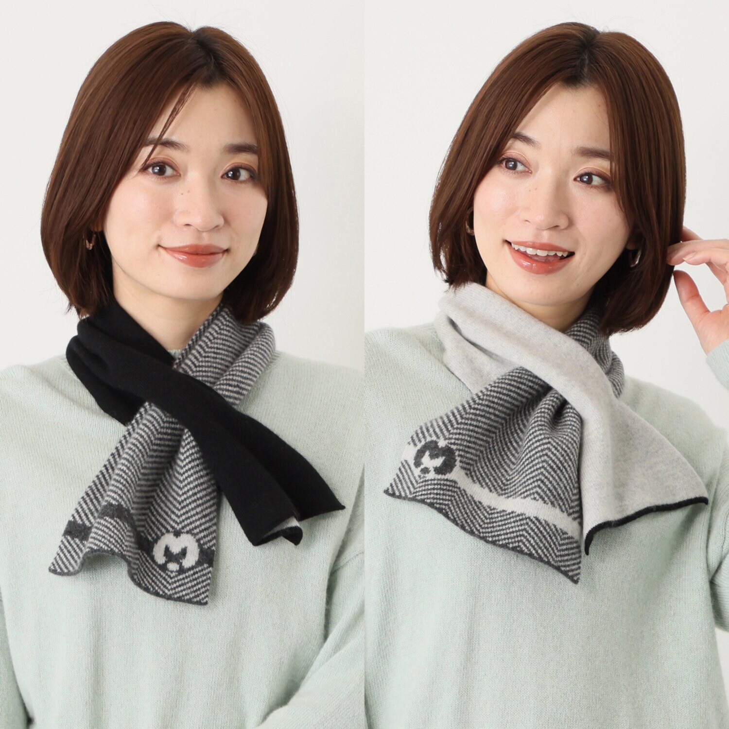 ミラ・ショーン 内モンゴル産 カシミヤ100％ リバーシブル ニット