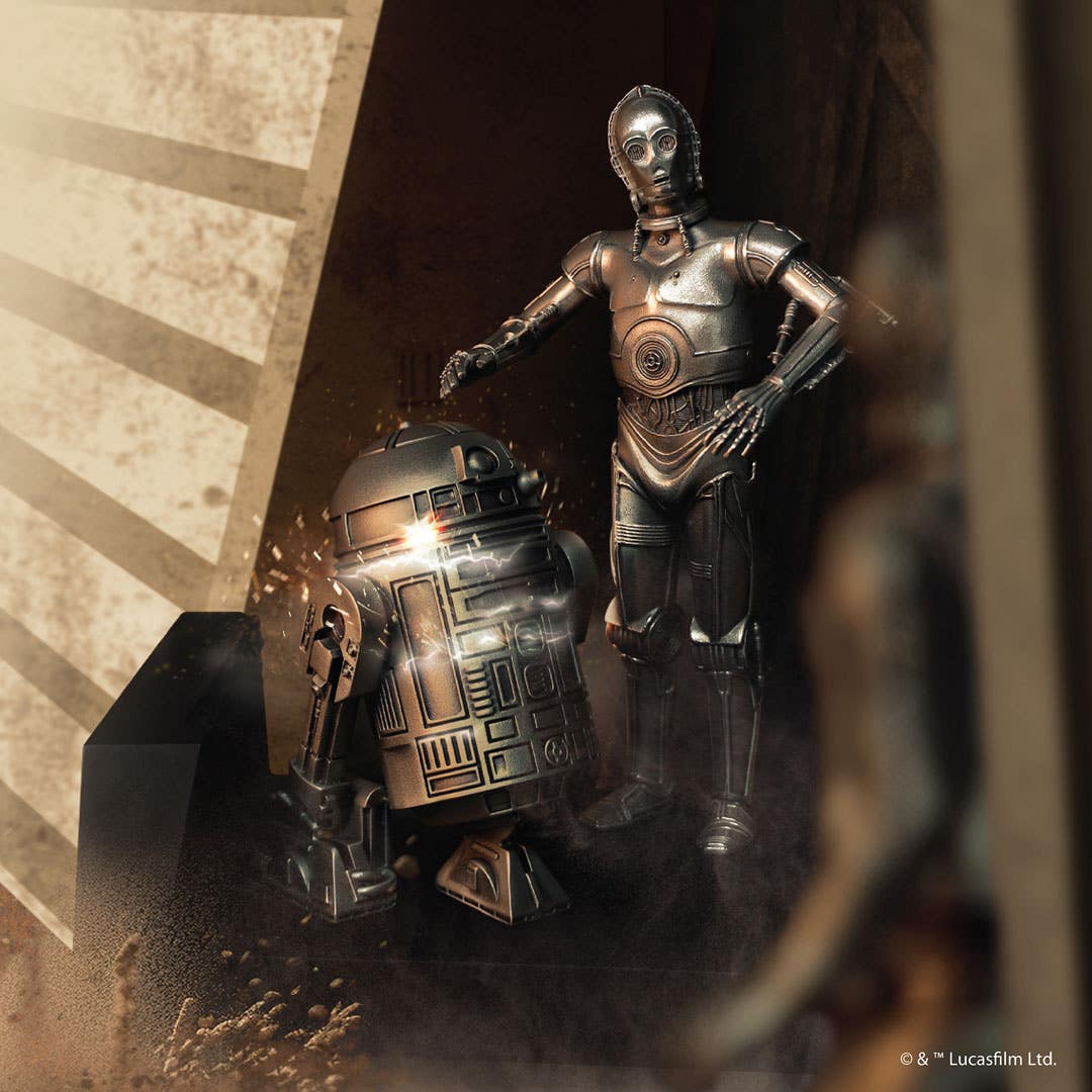C-3PO & R2-D2 Endor Pewter Collectible by Royal Selangor