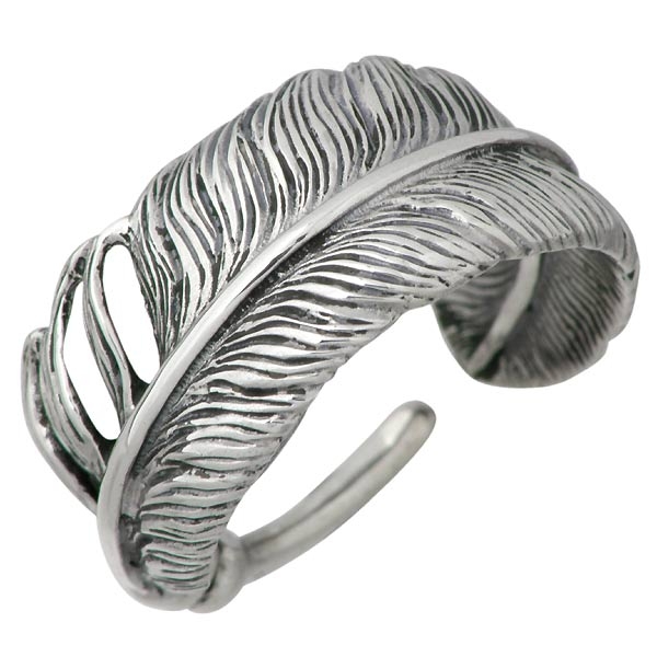 K-SMITH(ケースミス) フェザー シルバーピンキー リング 羽 指輪 1～12