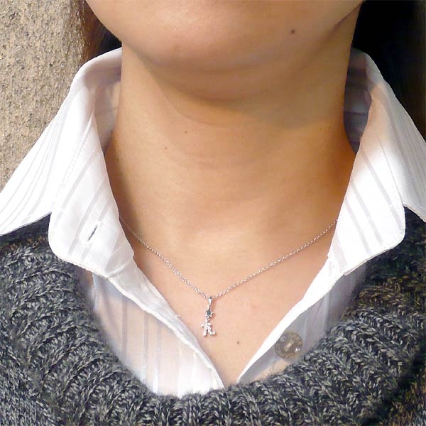 K-SMITH(ケースミス) 惑星 シルバー ネックレス キュービック 土星を