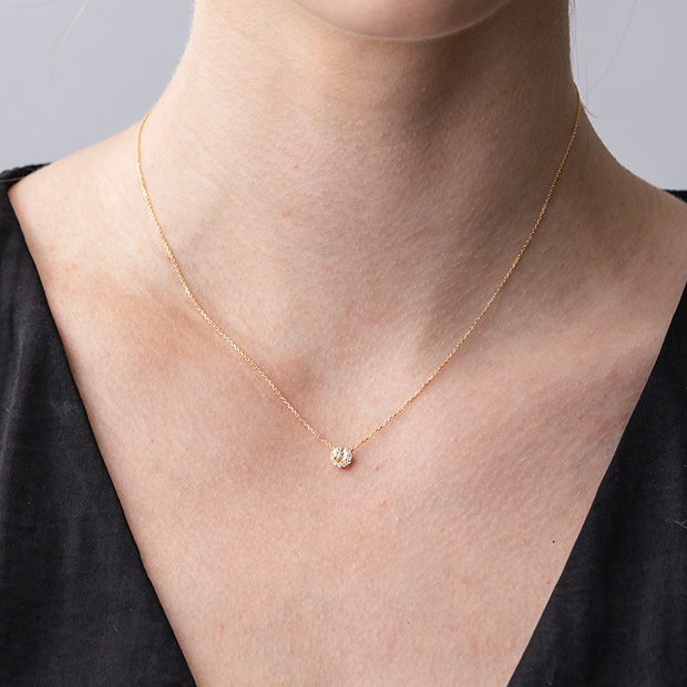 DOUBLE MOON SETTING NECKLACE(1ZN1134)K18 ネックレス｜スター