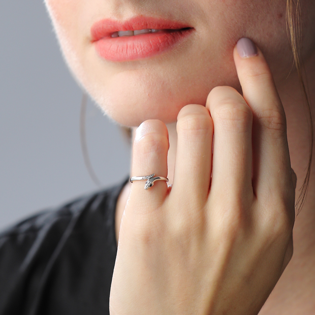PYTHON KNOT PINKIE RING(2XR0239)Pt950 ピンキーリング｜スター