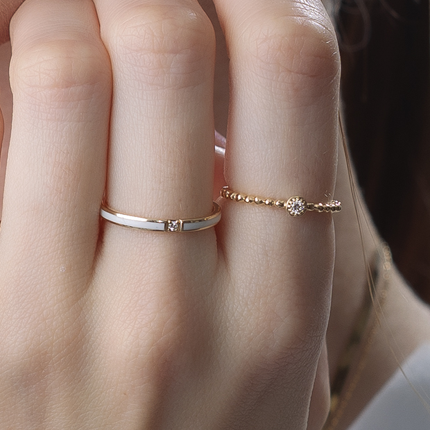 COLOR ON COLORS RING(ホワイト)(2JR0587)K10 リング｜スター