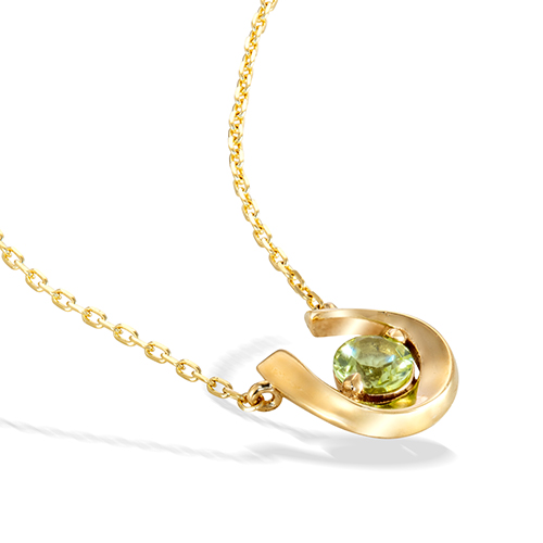 HORSESHOE PERIDOT(8月) NECKLACE(2JN1073)K10 ネックレス｜スター