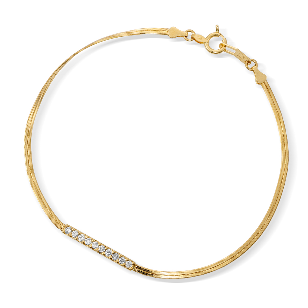 DIAMOND HERRINGBONE BRACELET(2ZU0625)K18 ブレスレット｜スター