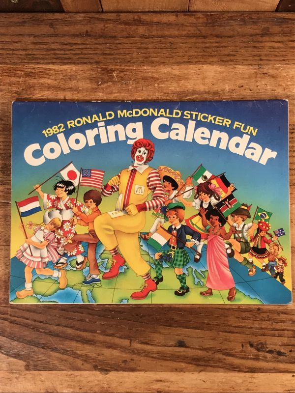 Ronald McDonald Sticker Fun “1982” Coloring Calendar マクドナルド