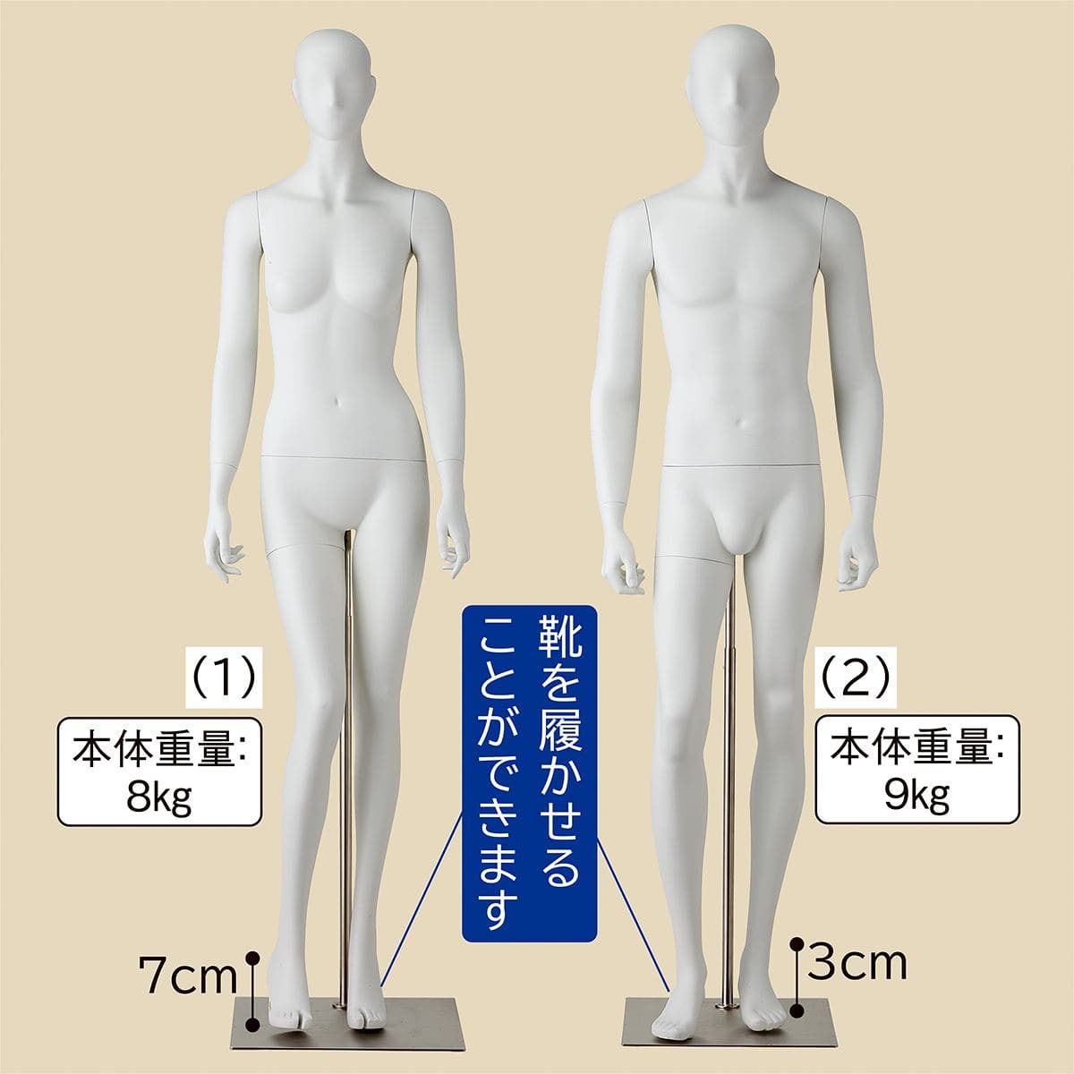 全身腰受けリアルマネキン ポーズあり〔ストエキオリジナル〕 婦人