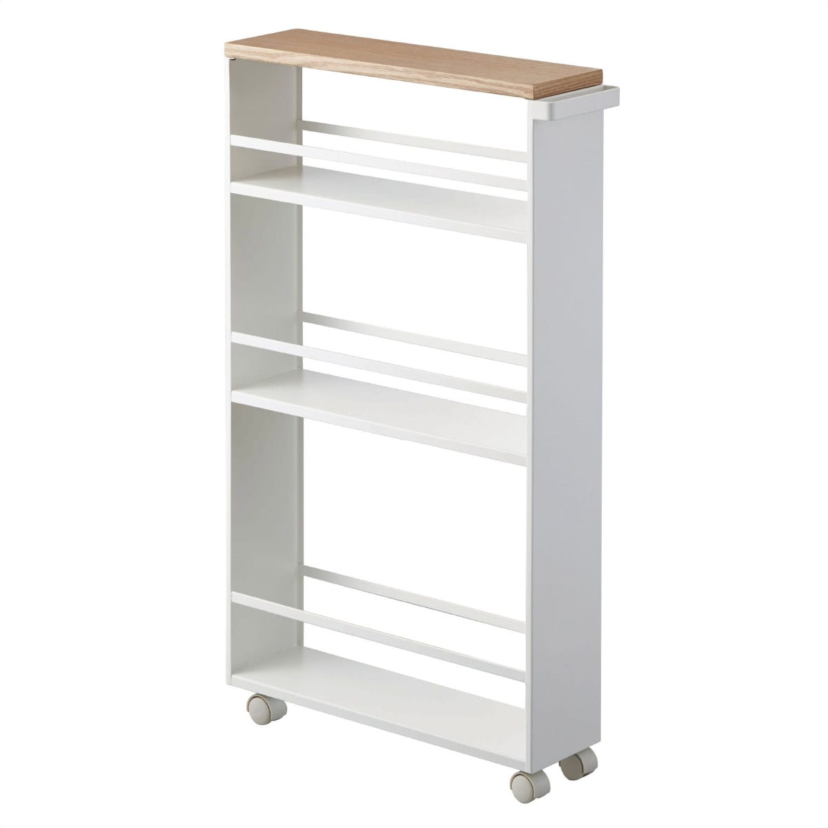 山崎実業 tower ハンドル付きスリムワゴン ホワイト