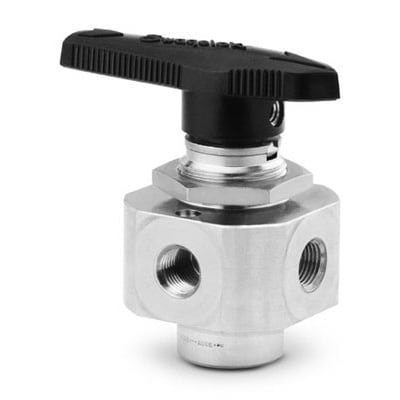 ステンレス鋼製一体型40シリーズ5方タイプ・ボール・バルブ、0.07 Cv