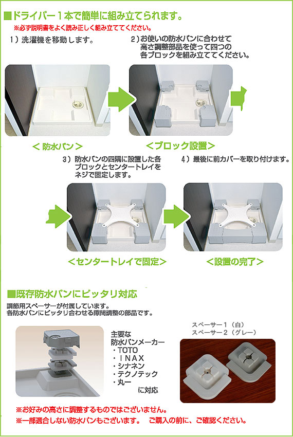 マルチメゾンのご紹介 | 防水パン、洗濯機用かさ上げ台「マルチメゾン