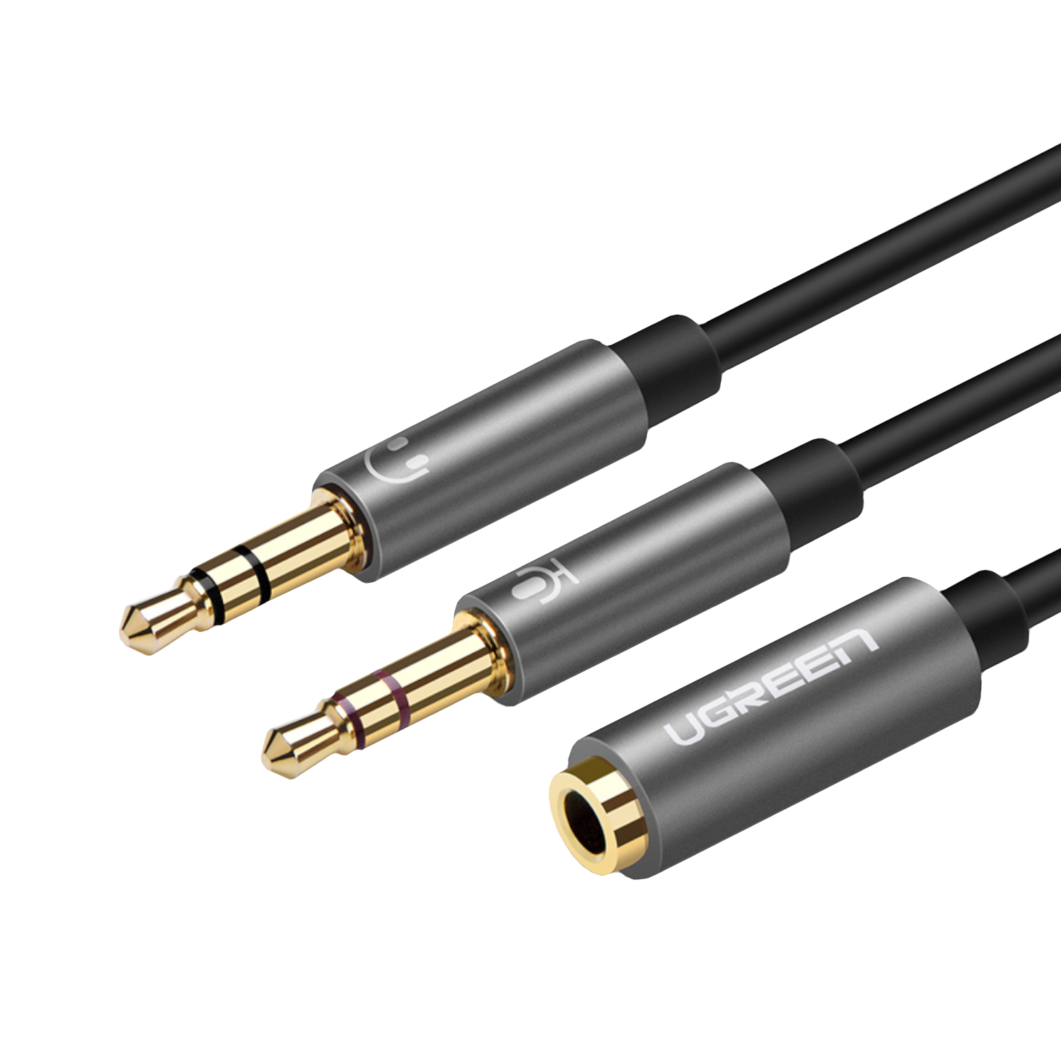 UGREEN UV140 AUX 3.5mm Audio Splitter Cable - Black/Grey - Syntech