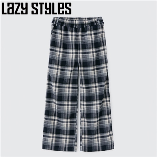 Lazy styles レイジースタイルズ ワイドレッグ チェックパンツ