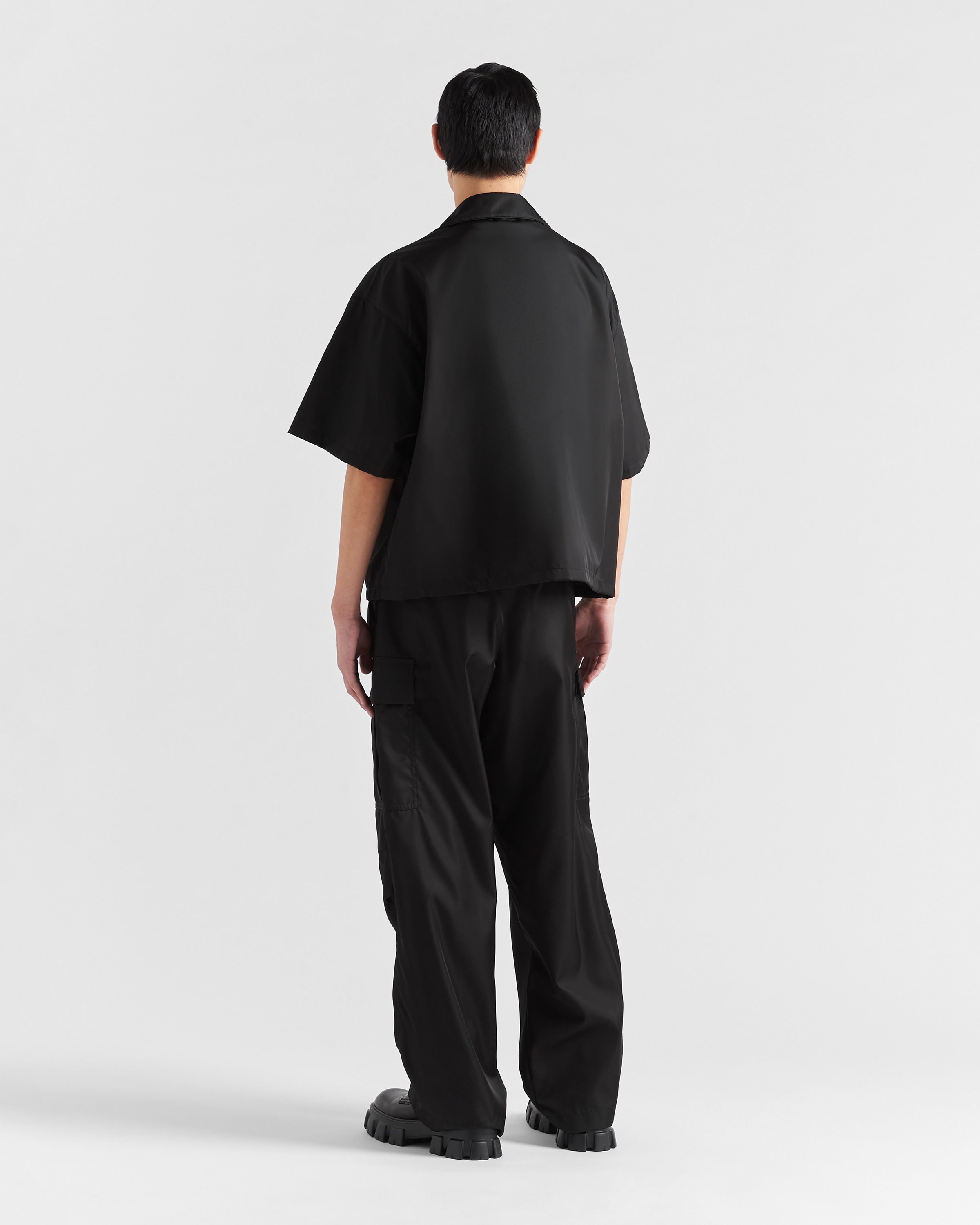 Black Re-nylon Short-sleeved Shirt | PRADA