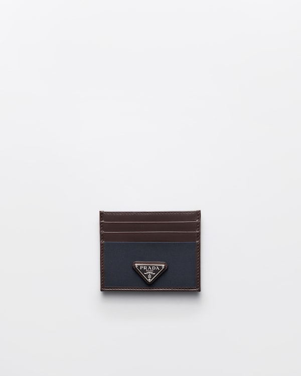ブラック Re-nylon Xサフィアーノレザー カードケース | PRADA