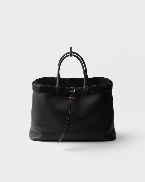 ブラック レザー トートバッグ | PRADA