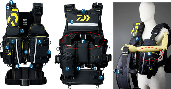 船/船釣り/ライフジャケット/○DF-6104（ベンチクール ゲームベスト）