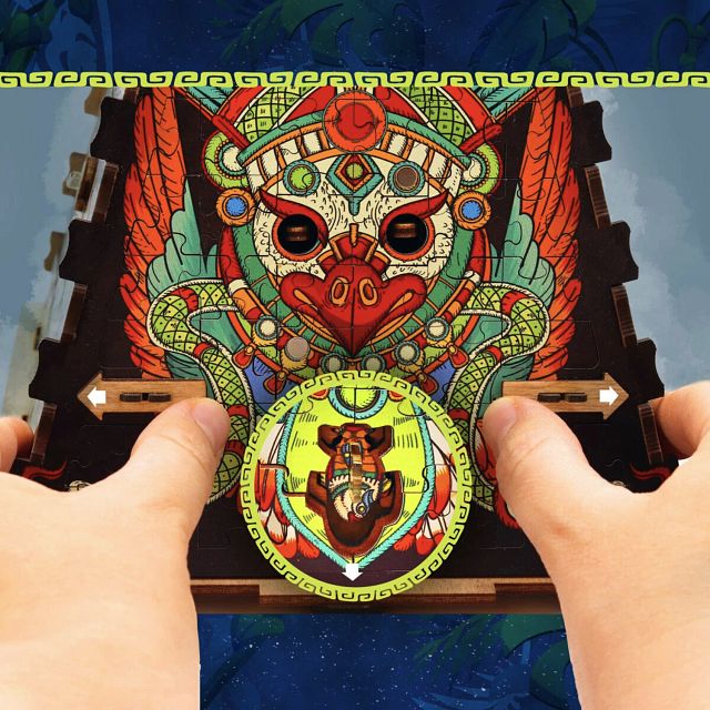 CluePuzzle: Pyramid of the Sun Jigsaw Puzzle Box | Wooden Puzzle