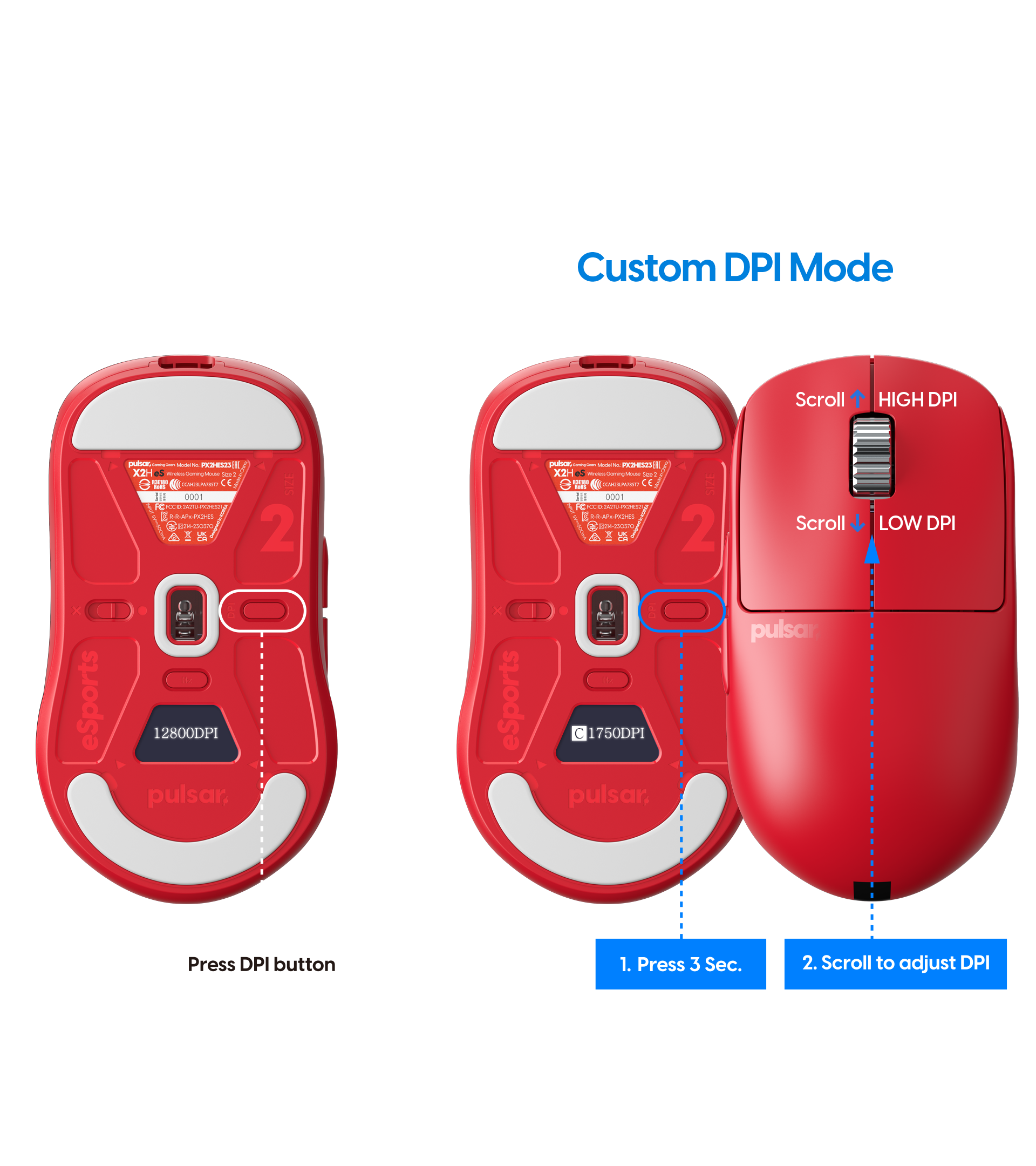 Red Edition] X2H eS Medium Gaming Mouse – Pulsar Gaming Gears