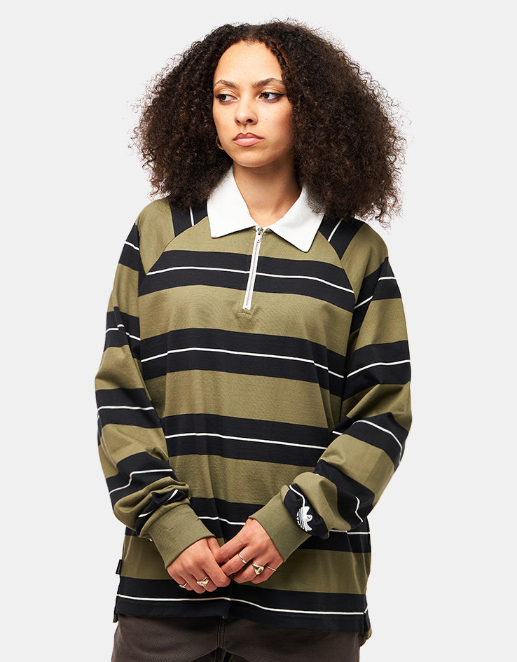 adidas Shmoo Rugby Shirt - Olive/Black/White – Route One