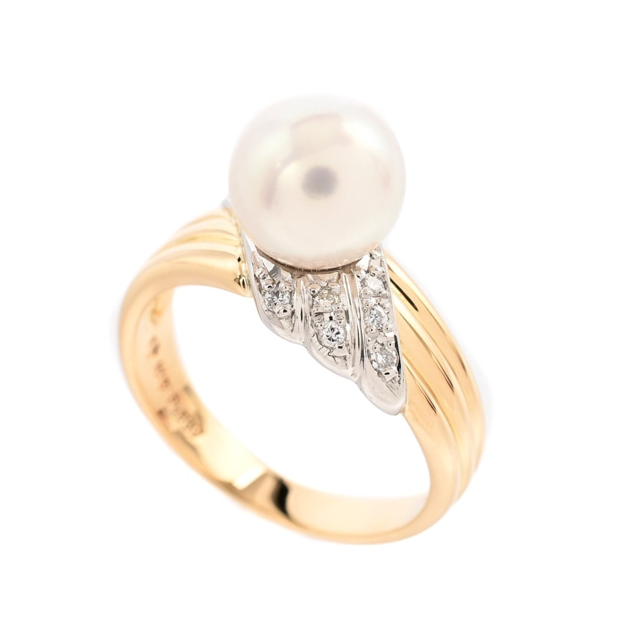 パール リング | プラチナ900/K18イエローゴールド(Pt900/K18YG