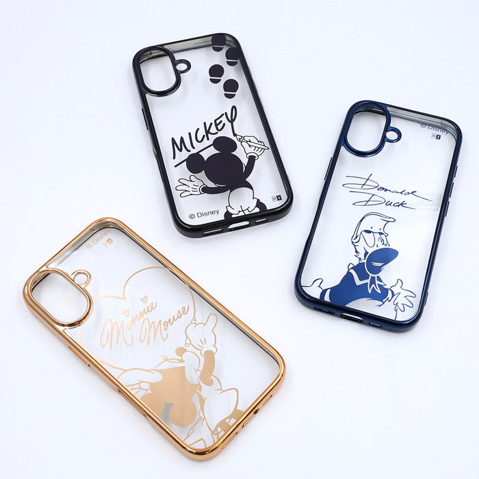 iPhone 16 Plus用】ディズニー / 衝撃吸収 バンパー メタリック
