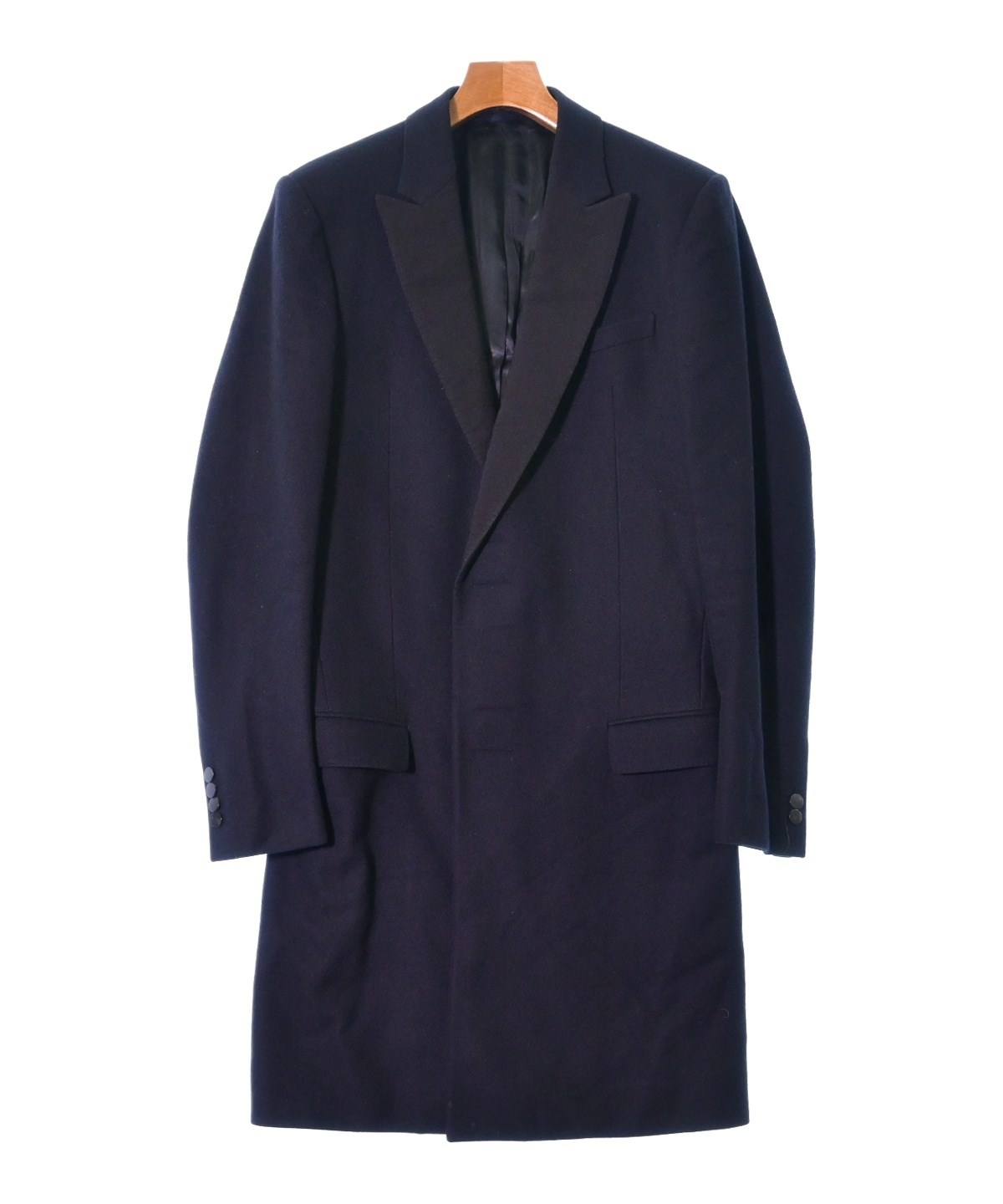 LANVIN（ランバン）チェスターコート 黒 サイズ:46(M位) メンズ