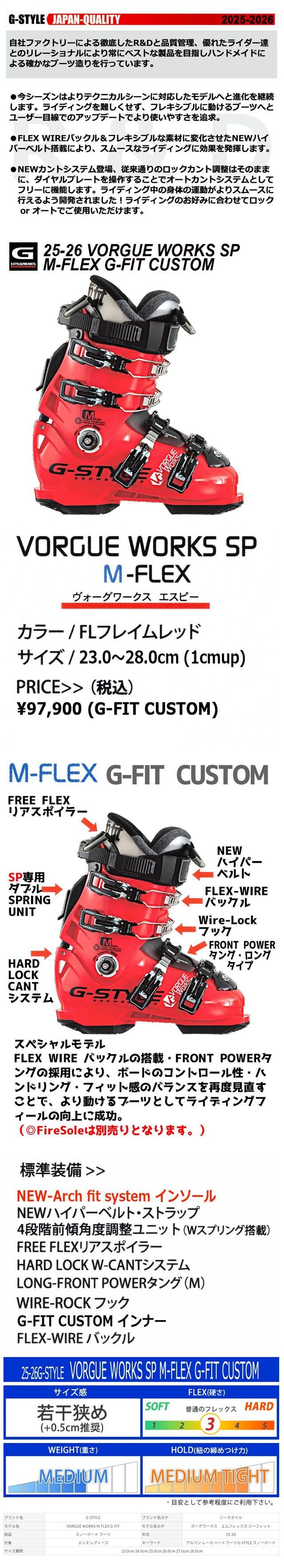 楽天市場】25-26 G-STYLE / ジースタイル VORGUE WORKS M-FLEX G-FIT