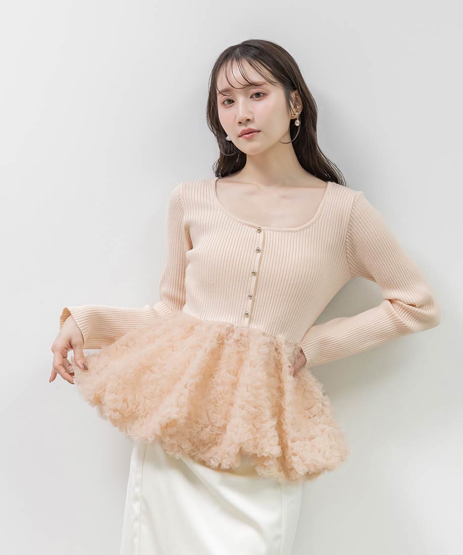 デザインチュールペプラムリブニットRANDA公式サイト