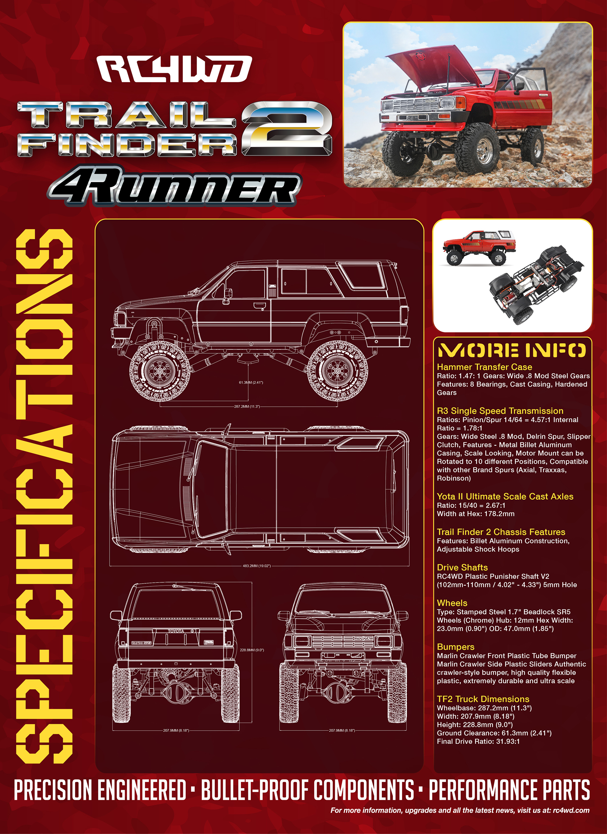 RC4WD Trail Finder 2 RTR w/1985 Toyota 4Runner Hard Body Set
