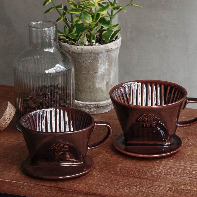 Kalita 陶器製コーヒードリッパー ロトブラウン ｜家具・インテリア