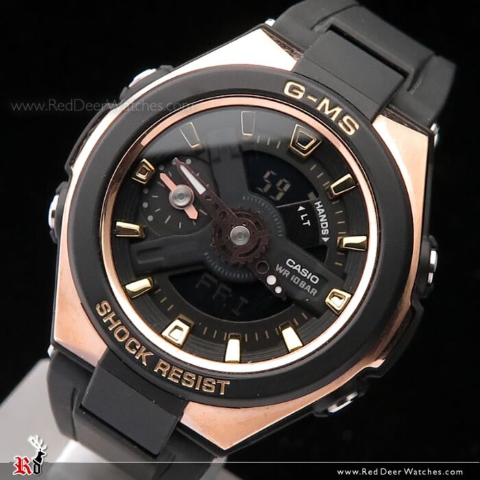 Casio Baby-G G-MS Black x Rose Gold Ladies Watch MSG-400G-1A1